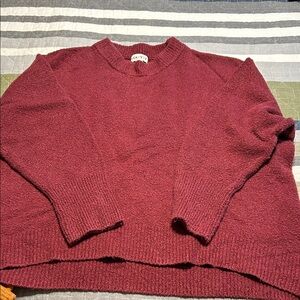 Ava & Viv Women's Burgundy Crew Neck Sweater